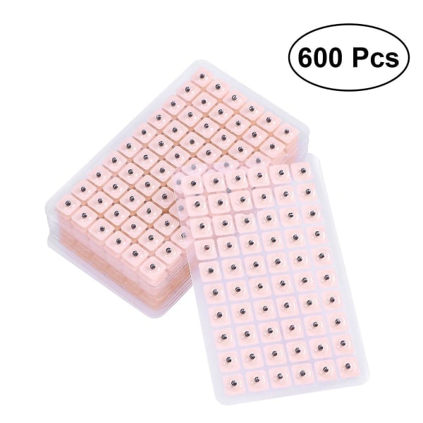 600 st Engångs Örontryck Akupunktur Vaccaria Gips Bönmassage Multi-Condition Öronakupressur Kit (10 Ark)