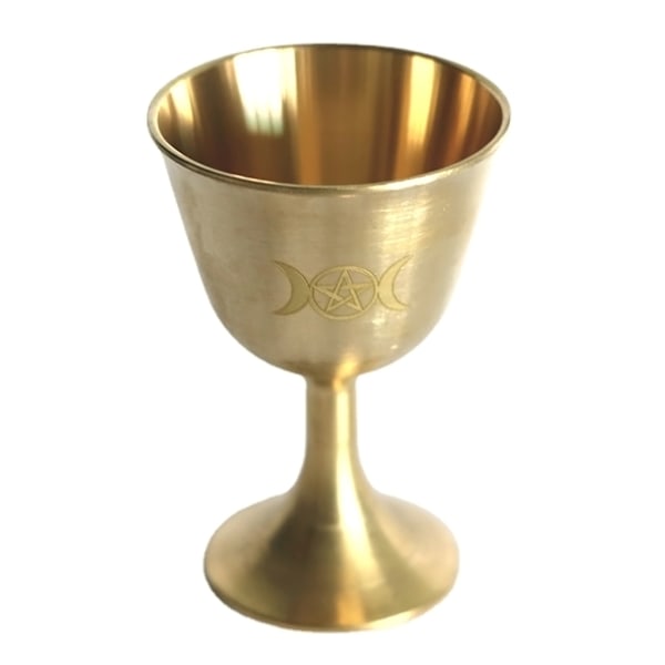 Ritual Kopp Altare Kopp Wicca Förgylld Mässing Ceremoni Måne Spådom Astrologiskt Verktyg Brädspel Häxkonst Tillbehör