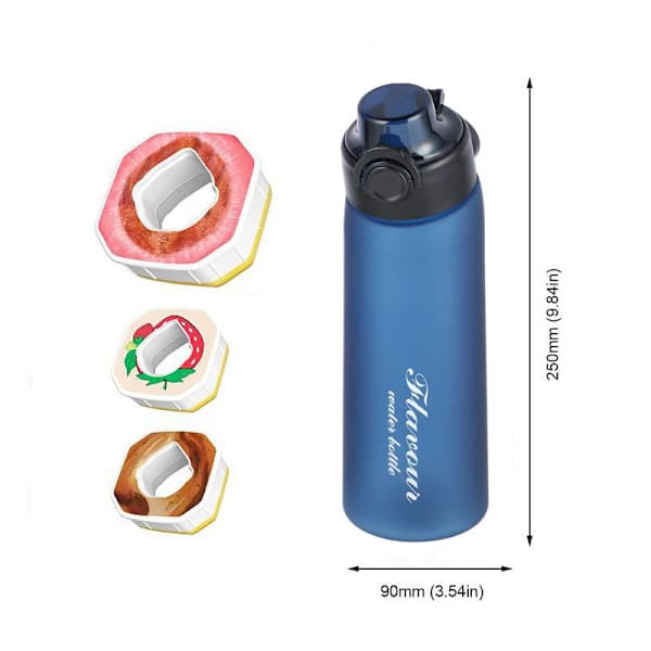 900 ml Air Starter Pack Water Bottle with Scent Pods, Suitable for Camping, Dark Blue + Random Gift Dark blue + random 3 rings