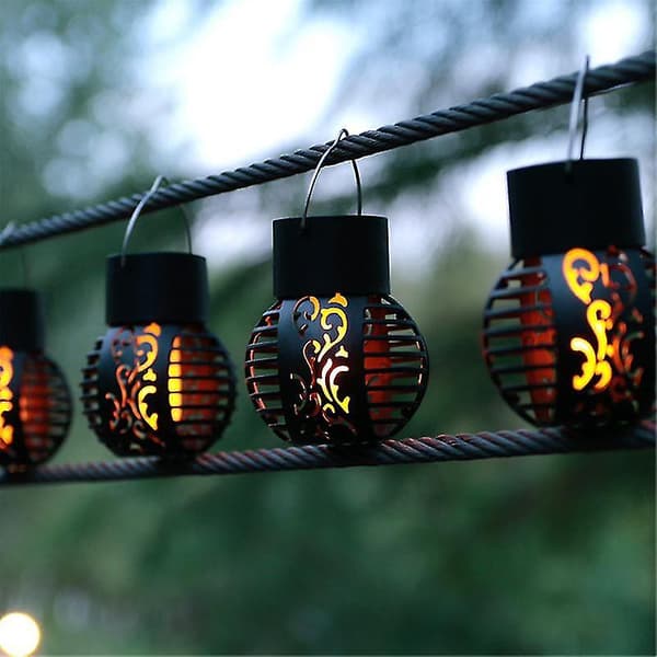 Five Solar Powered Waterproof Flashing Energy Efficient Spherical LED Garden Landscape Pendant Lights