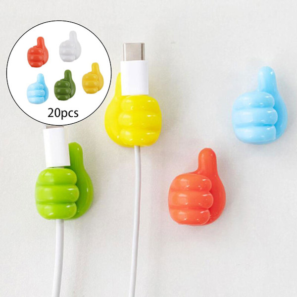 Thumb-shaped wall hook, fun cable organizer, thumbs up-shaped, can also be used as a key hook, random color.