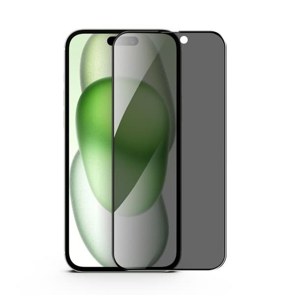 Compatible with iPhone 16 Privacy Tempered Glass Screen Protector (2-Pack) Svart black