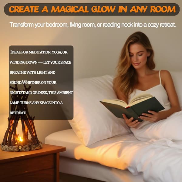 LED Night Light, Campfire Shaped LED Dimmable Wooden Lamp, Supports Three Light Modes and Flame Effects, USB Powered. L