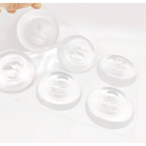 12 Door Handle Protectors, Transparent Soft Rubber Round Wall Guards