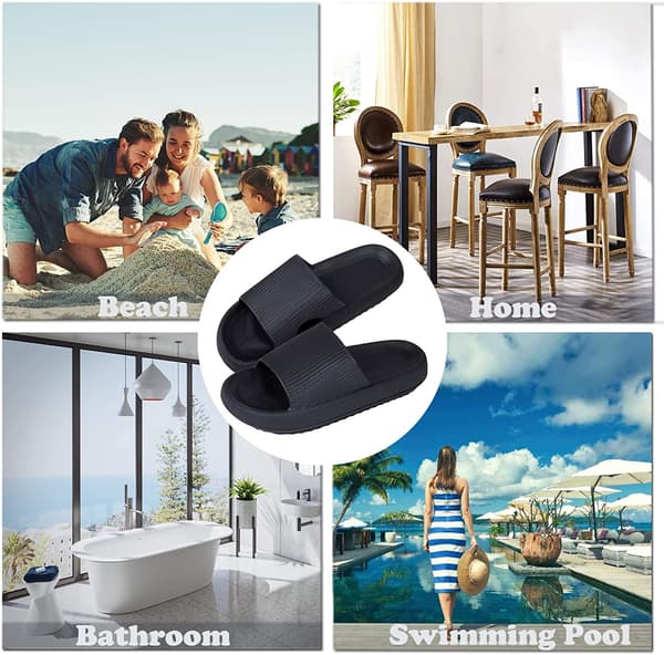 Platform cloud slippers til kvinder, sort black 36-37