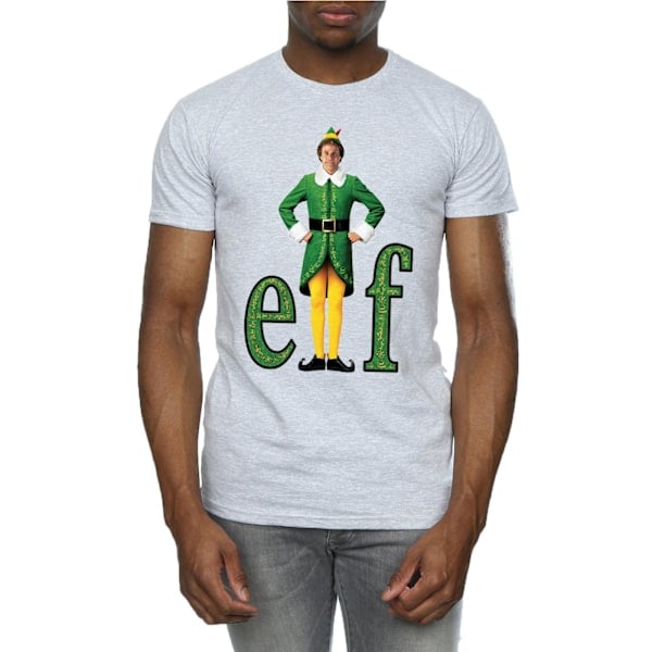 Elf Mænds Buddy Logo T-Shirt XXL Sports Grå Sports Grå XXL