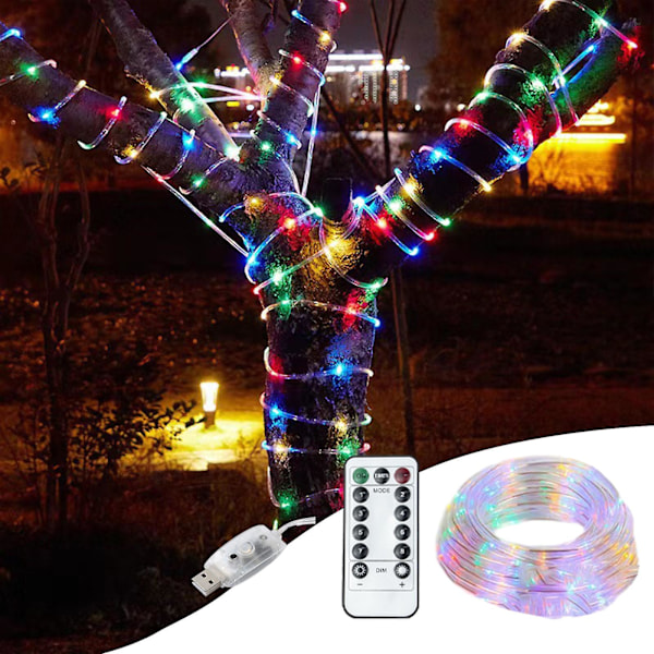 LED Repsljus Utomhus 7 meter Lång Vattentät Utomhusslinga för Heminredning, Trädgård, Sovrum, Uteplats, Juldekoration (B)