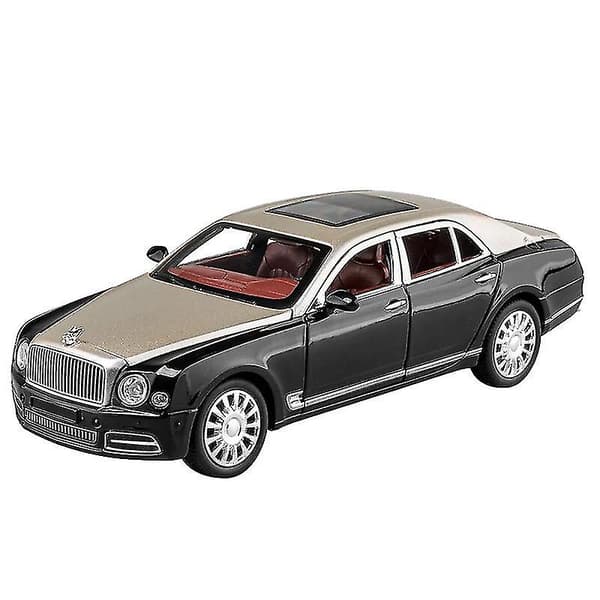 1:24 Bentley Mulsanne trykstøbt legetøjsbilmodel med lyd, lys og pullback-funktion; velegnet som gave til børn. Black