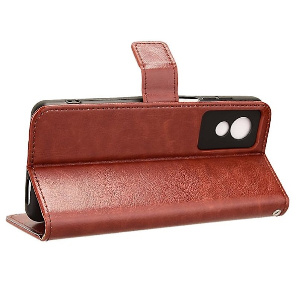 Til TCL 501 Wallet Case Stativ Crazy Horse Texture Læder Telefon Case - Rød (YJD) Brun Brown TCL 501