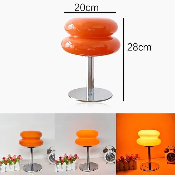 LED skrivebordslampe, retro glas ambient lys, sød studielampe, USB natlampe (orange)