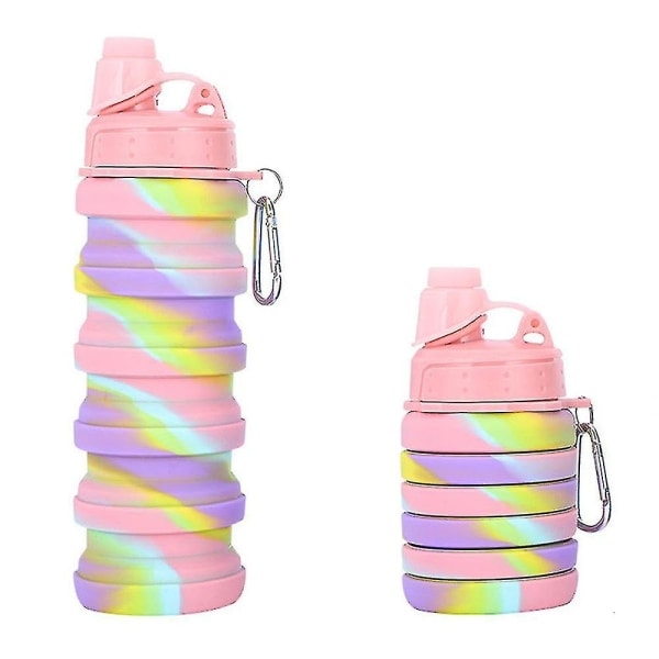 Galaxy Kids Vedenpullot Rainbow 500ml Vedenpullo Tytölle Vedenpullo Vuotamaton Tölkit Lasten Juomapullo Väri 2