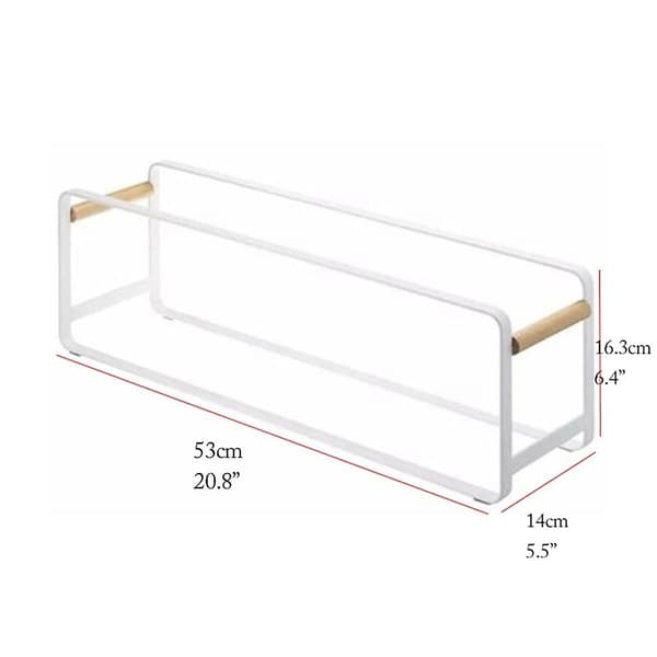 Double Layer Shoe Rack, Small Stackable Wooden Shoe Shelf, Suitable for Closets, Dimensions: 52.8 x 14 x 16.3 cm