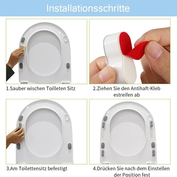 8-pakning med sterke selvklebende toalettseteputer