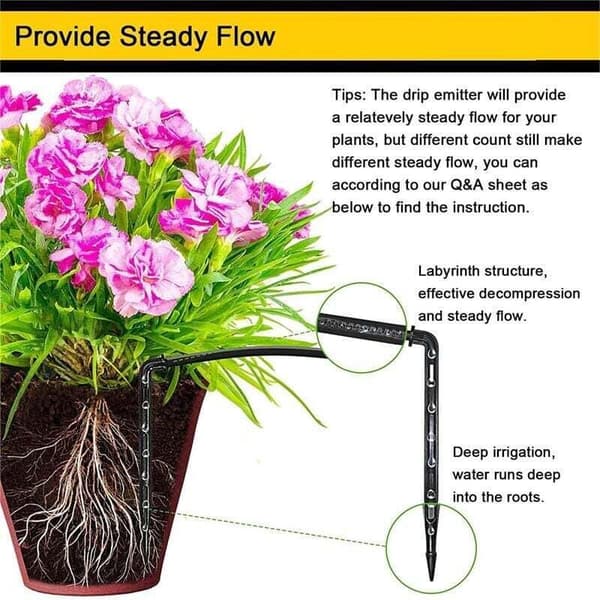 Automatic Solar Irrigation System with Drip Irrigation Kit and Timer, suitable for balconies, terraces, and gardens.