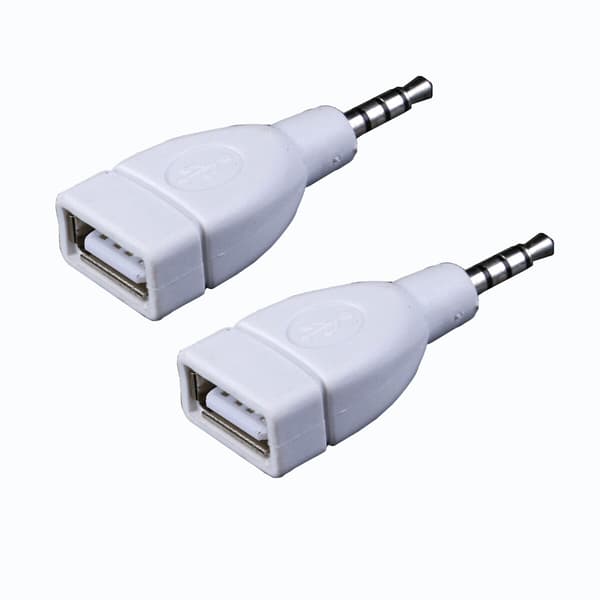 Lydkonverterer, 3,5 mm AUX hann til USB 2.0 hunn, for musikkavspilling. 1pc 0.02