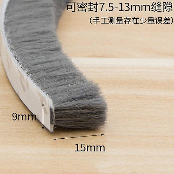 10m Harjatiiviste Itseliimautuva Ovi-Ikkunatiivistenauha Ovi-Ikkuna Tuulenpitävä Pölytiivis Äänieristys Tiiviste Koti 9*15mm 9*15mm gray