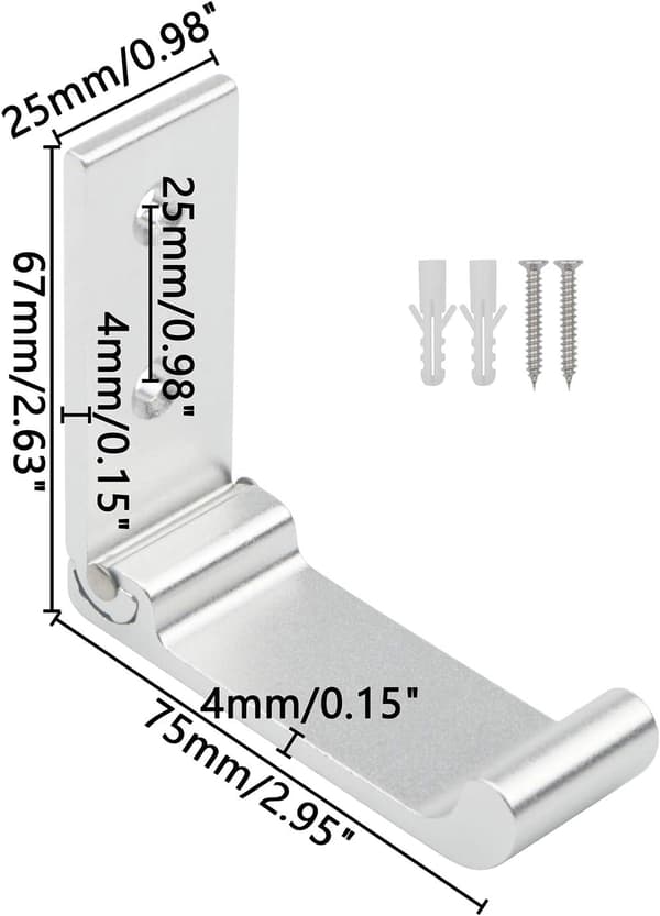 Foldable Wall-Mounted Clothes Hooks/Hangers for Hanging Clothes and Towels, 5-pack (silver) silver