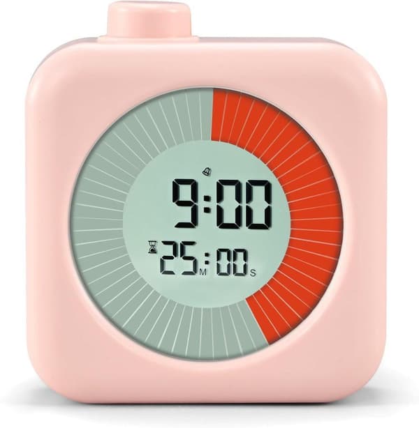 Digital 3-i-1 timer, 60-minuters timer, med klock- och alarmfunktioner.