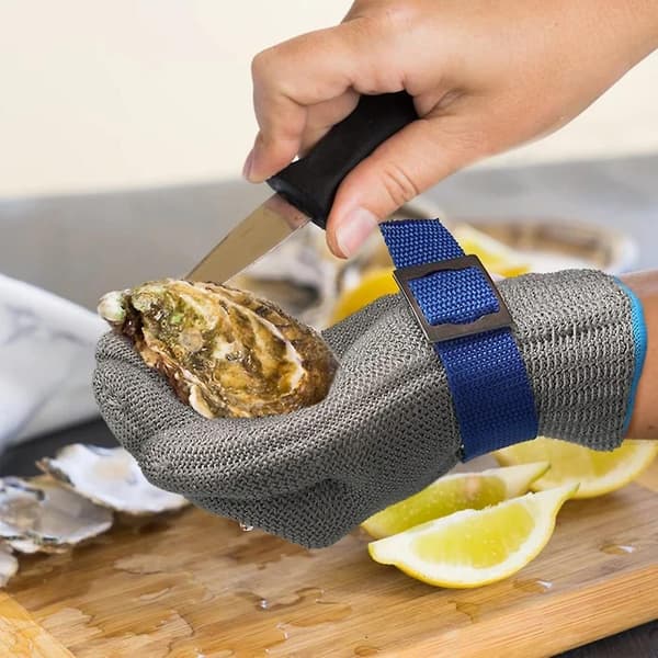 Fødevaregodkendt rustfrit stålnet handske, holdbar multifunktionel handske til køkkenmadlavning XL