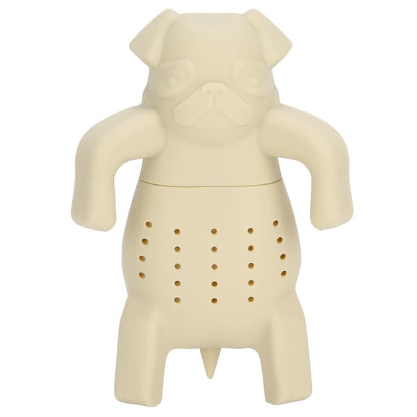 Søt hundeformet te-infuser i silikon, egnet for hjemme- og kontorbruk, beige. 0.2