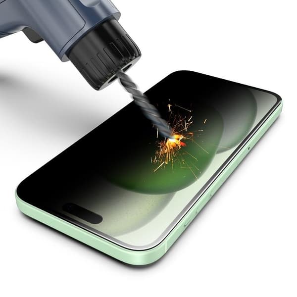 Compatible with iPhone 16 Privacy Tempered Glass Screen Protector (2-Pack) Svart black