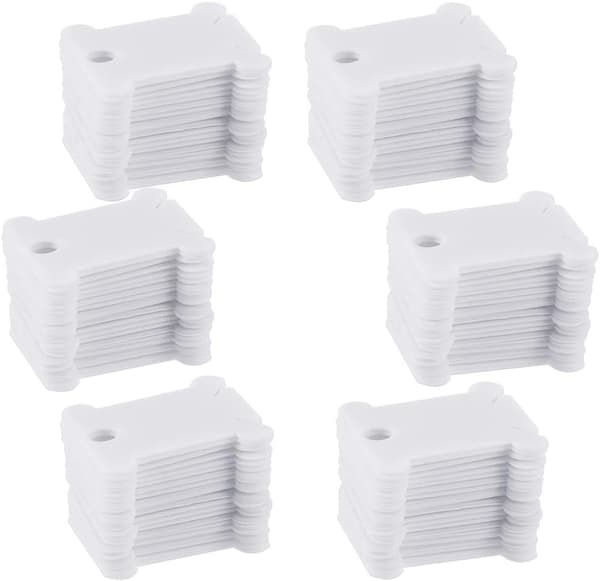120 Plastic Bobbins, Suitable for Cross Stitch Embroidery, Thread Organization, Thread Spools for Hobbies, DIY Embroidery, Sewing Storage, White.