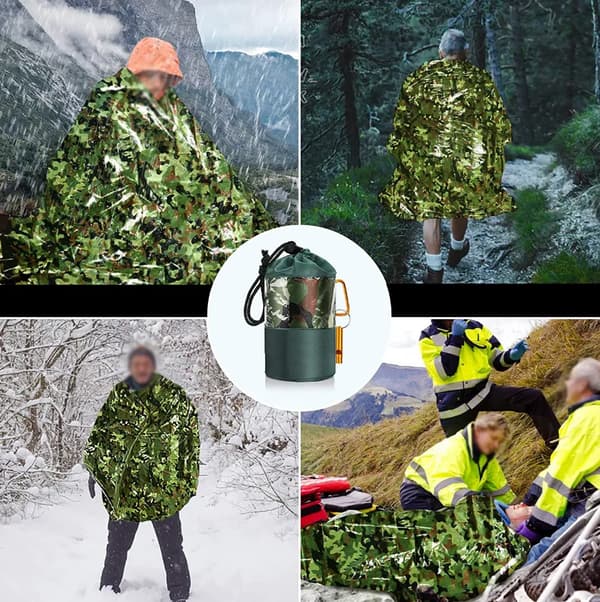 2-pack nödsovsäckar, vattentäta, lätta och varm överlevnadsfilt