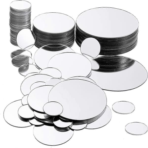 40 mini round mirrors, small round mirrors, self-adhesive mirrors, round hobby mirrors, suitable for crafts 25 mm As Shown