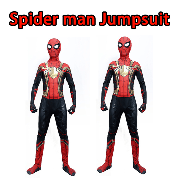 Barn Avengers Iron Spiderman Superhelt Cosplay Kostume Jumpsuit Iron Spiderman 9-11 År = EU134-146