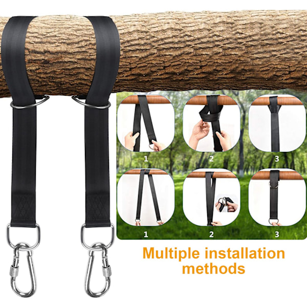 Tree Swing Strap with Carabiner, Swing Hanging Kit, Hammock Seats and Clips (3m)