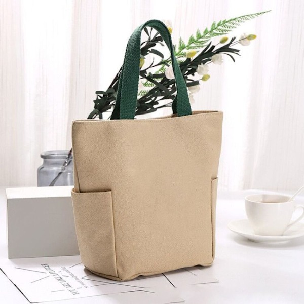 Japansk Canvas Håndveske Arbeidslunsjveske KAFFE coffee