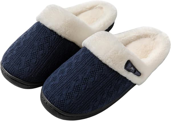 Hjemmesko med memory foam til kvinder, lukket tå, bløde og behagelige hverdagshjemmesko, mørkegrå. dark grey 40-41