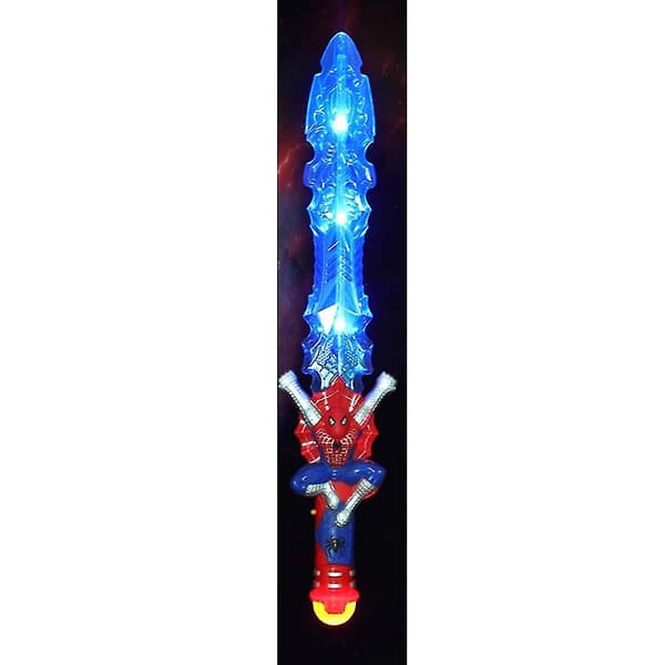 Spider-Man superhelt sverdlydleke med LED-lys, egnet for både gutter og jenter, rask levering - tilfeldig farge.