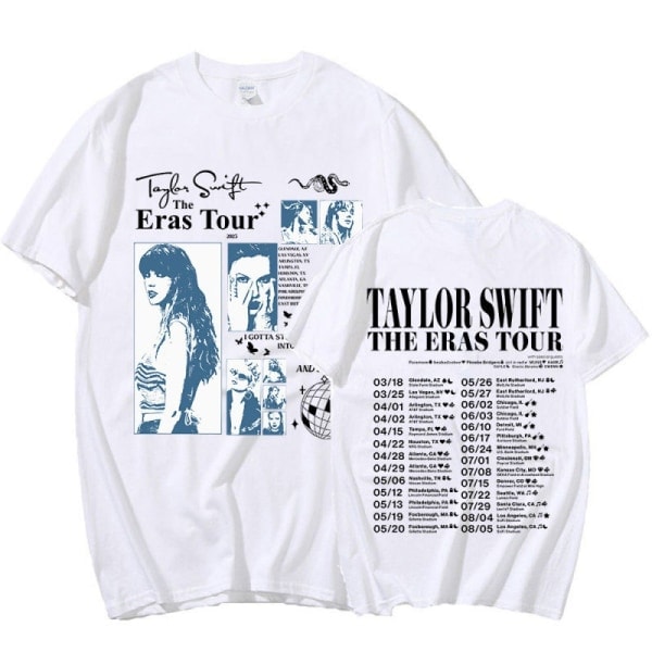 Vit Multi-Style Taylor Swift Fan T-shirt Trykt T-shirt Skjorte Trøje Voksen Kollektion Taylor Swift T-shirt Tilgængelig i Forskellige Stilarter style 3 S