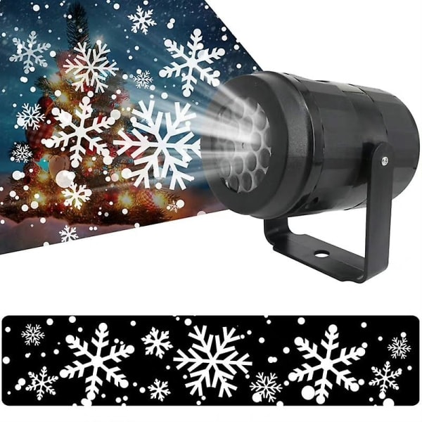 Julelaser Snøfnugg LED Projektorlampe Hjem Utendørs Hage Jul Snøfall Spotlight Party Bryllup Landskapslampe EU Plugg