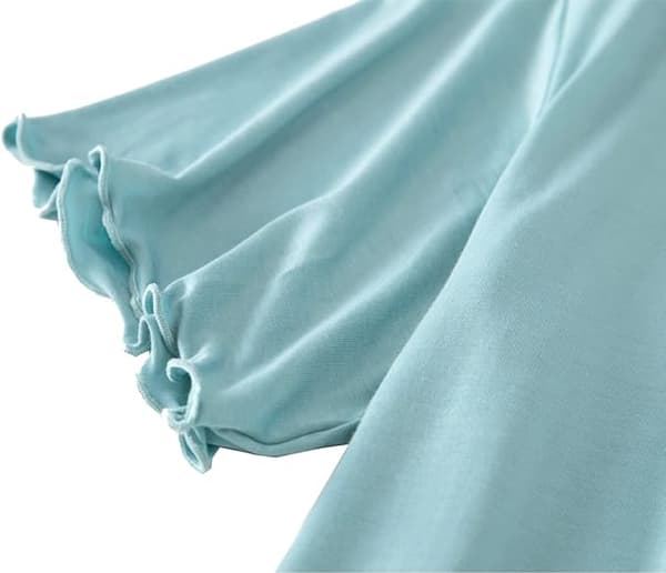 Nattlinne, kortärmad, knäppning, V-ringning, avslappnad pyjamas, plusstorlek XL XL