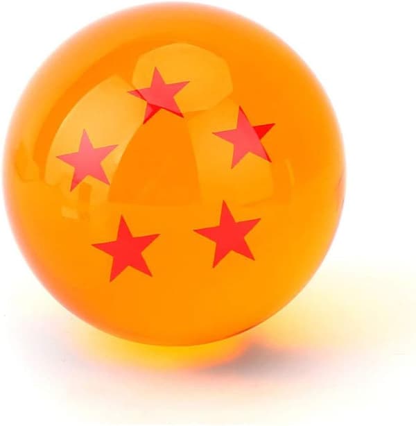 Et Dragon Ball-sæt med 7 dele, indeholdende 1 til 7 stjerner, med en gaveæske.