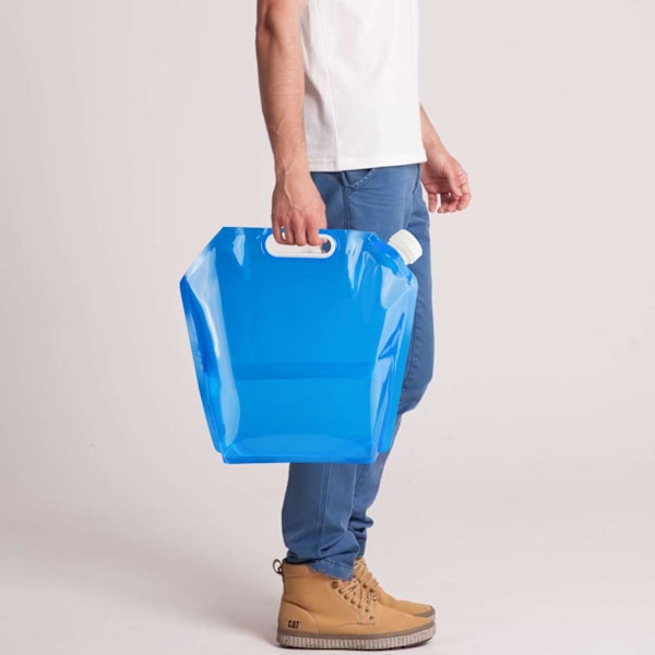 2-pack 5L/ 10L Vattenbärare Vikbar Dricksvattenbehållare, Fällbar Vattenpåse Utomhus