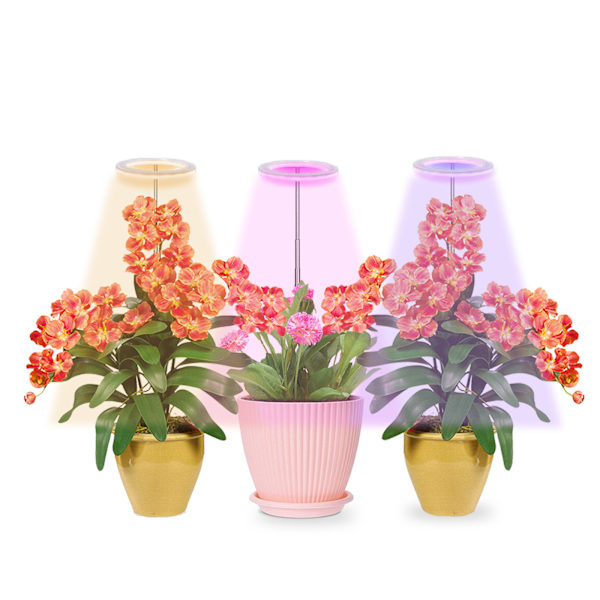 LED plantelys, 3-hoveds USB-interface, 5 dæmpbare tilstande, med timer, egnet til potteplanter og grøntsager.