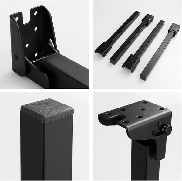 Sæt med 4 sammenklappelige bordben, 35 cm, 90-graders foldning, sorte sammenklappelige sofabordsben.