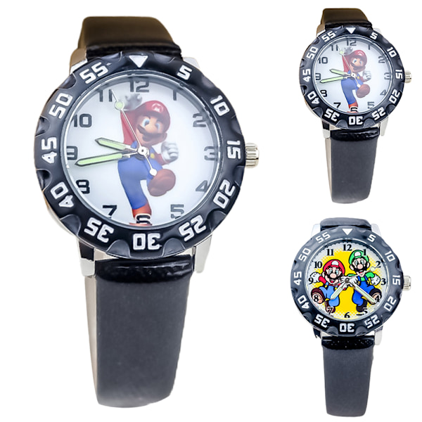 3D Mario Kids Analogt Urværk Kvartsur Børn Drenge Piger B