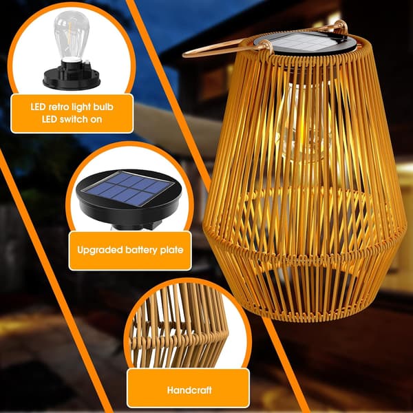 Solar Garden Lights, Retro Hanging Solar Lights - Waterproof Solar Lights - Two-Piece Set