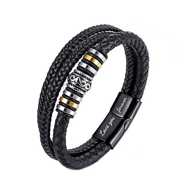 Läderarmband till min man, flätat läderarmband för män, present