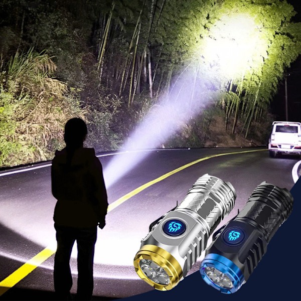 Treögd Monster Mini Ficklampa, Mini Torch Typ-C Drivs med 3 Lägen, Fokus för Camping, Vandring, Present