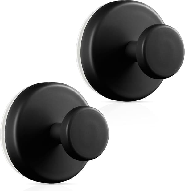 Floral Wreath Hooks, Suitable for Glass Windows/Doors/Outdoor (Black, 2-Pack)