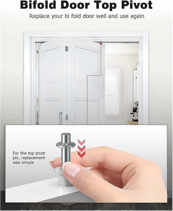 Garderobeskabsdør hardware foldedør topstift fjeder foldbar 4-delt udskiftnings hardware sæt