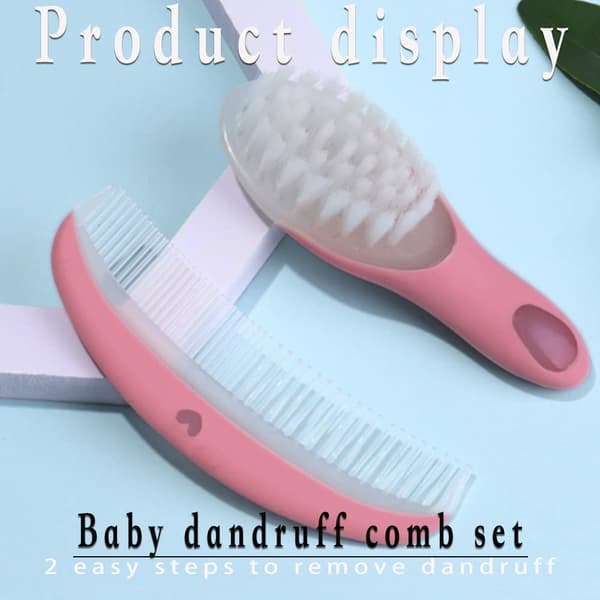 Moon Comb Set for Children, Soft Brush Comb, Two-Piece Cleaning and Conditioning Set.