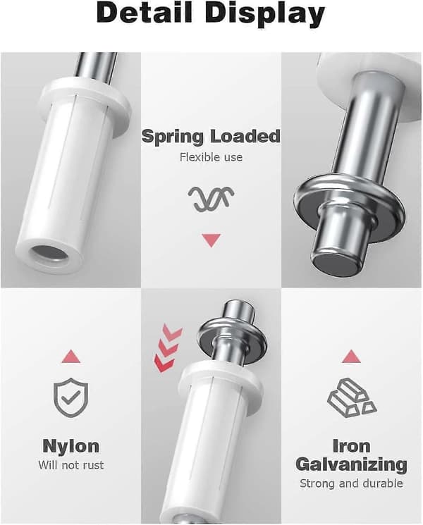 Garderobeskap dør hardware foldedør topp pin fjær folding 4-delt erstatnings hardware sett
