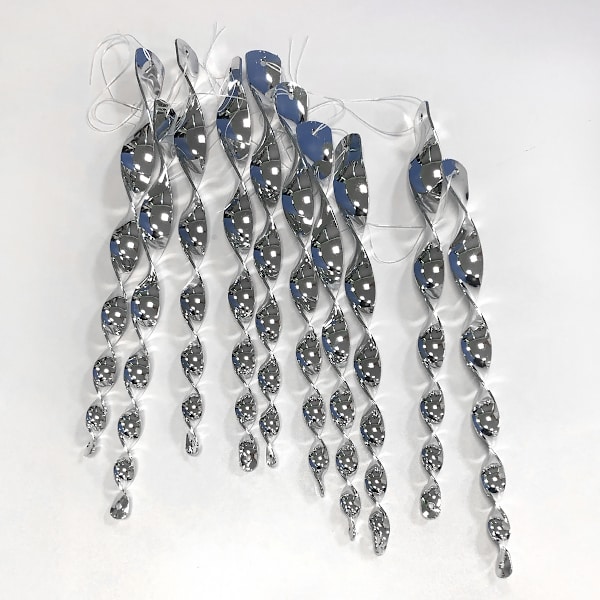 Reflekterande spiralfågelskrämmor, 10-pack, silver, 30 cm Silver 30 cm