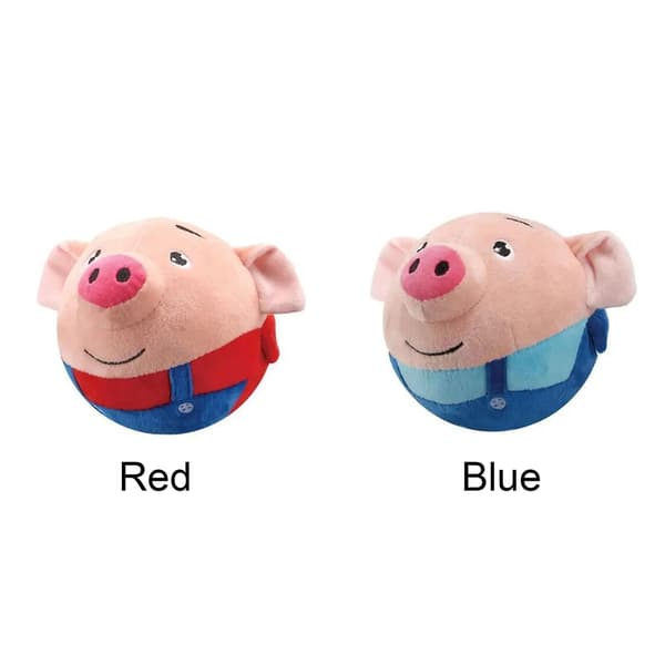Dynamic Plush Pet Toy, Interactive Bouncing Ball, Sound-Emitting Electronic Dog Toy Red